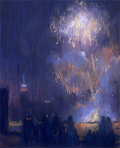 pastel entitled Fireworks by Joseph Peller.